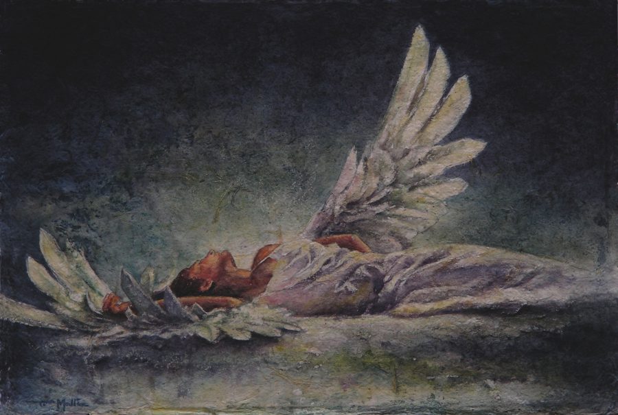 Sleeping Angel, 55 x 80 cm, Mixed Media