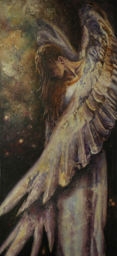 Angel, 210 x 94 cm, Mixed Media