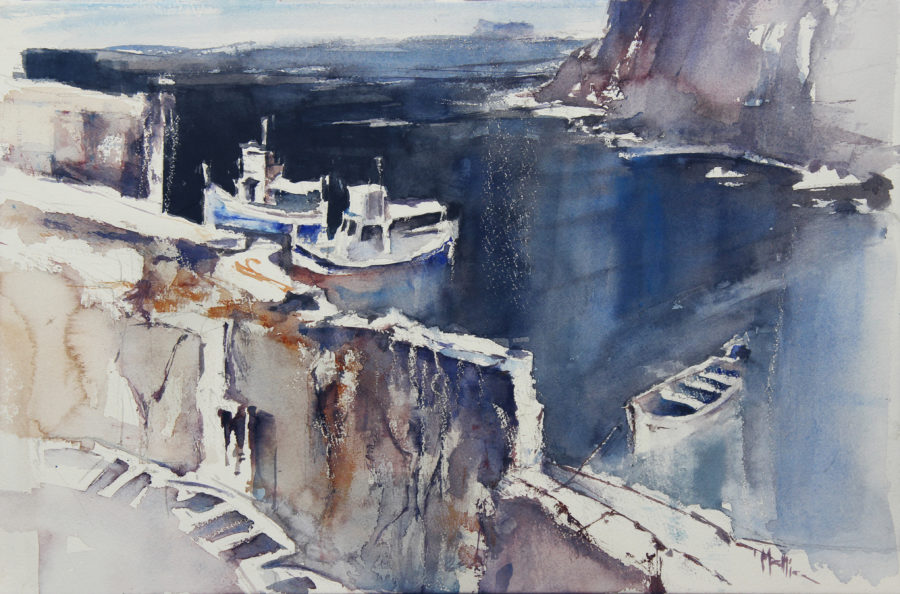 Zurrieq Fishing Boats, 33 x 51 cm, Watercolour