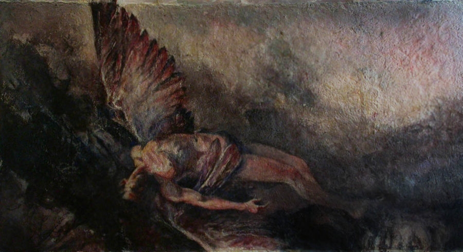 Fallen Angel, 80 x 150 cm, Mixed Media